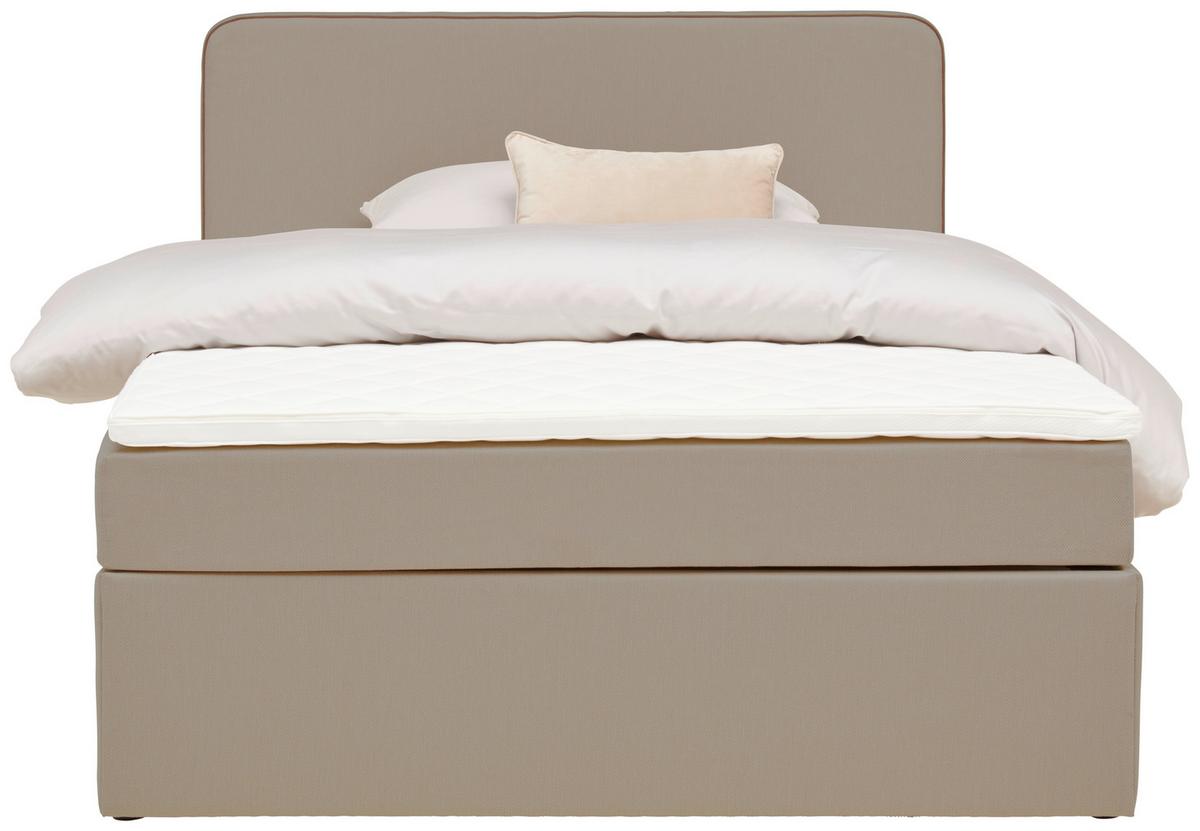 Boxbett Mit Topper 120x200 Cm Anton, Beige - Beige, KONVENTIONELL, Holz/Textil (120/200cm) - P & B