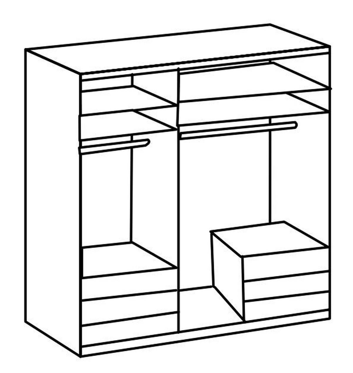 Drehtürenschrank Mit Laden, B: 150 Cm, Eiche Dekor - Eichefarben, MODERN, Holzwerkstoff (150/236/58cm) - MID.YOU