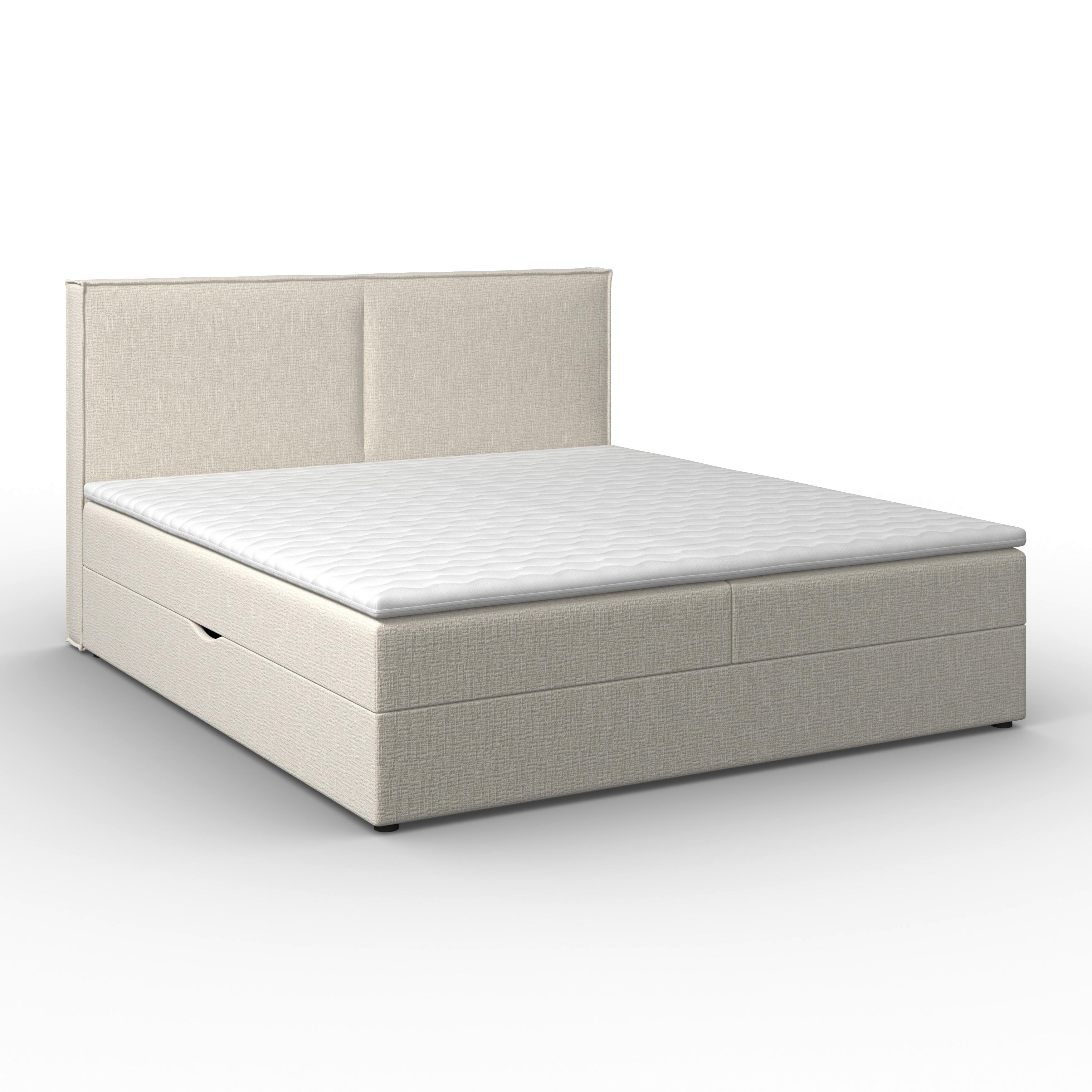 Boxspringová postel IMOLA 180x200, krémová - černá/krémová, Moderní, dřevo/textil (180/200cm) - Bessagi Home