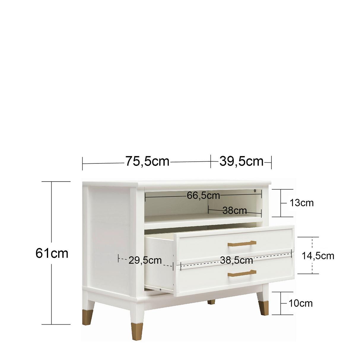 Nachttisch Westerleigh, Grün B: 76 Cm - Grün, Design, Holzwerkstoff/Metall (76/61/40cm) - MID.YOU