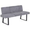 Sitzbank Grau Tampa 166x82x61 cm - Schwarz/Grau, MODERN, Textil/Metall (166/82/61cm) - MID.YOU