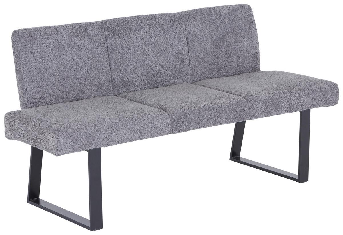 Sitzbank Grau Tampa 166x82x61 Cm - Schwarz/Grau, MODERN, Textil/Metall (166/82/61cm) - MID.YOU