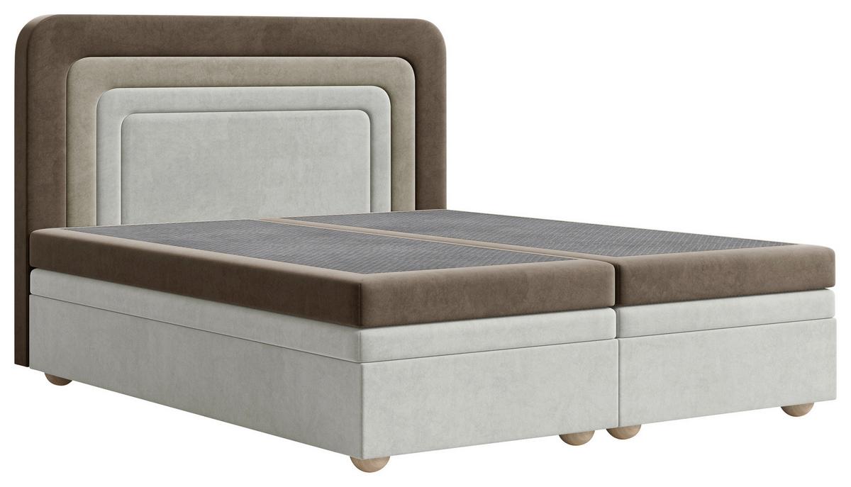Boxbett Nest Lf: 160x200 Braun/Beige - Beige/Bronzefarben, MODERN, Holz/Kunststoff (160/200cm) - MID.YOU
