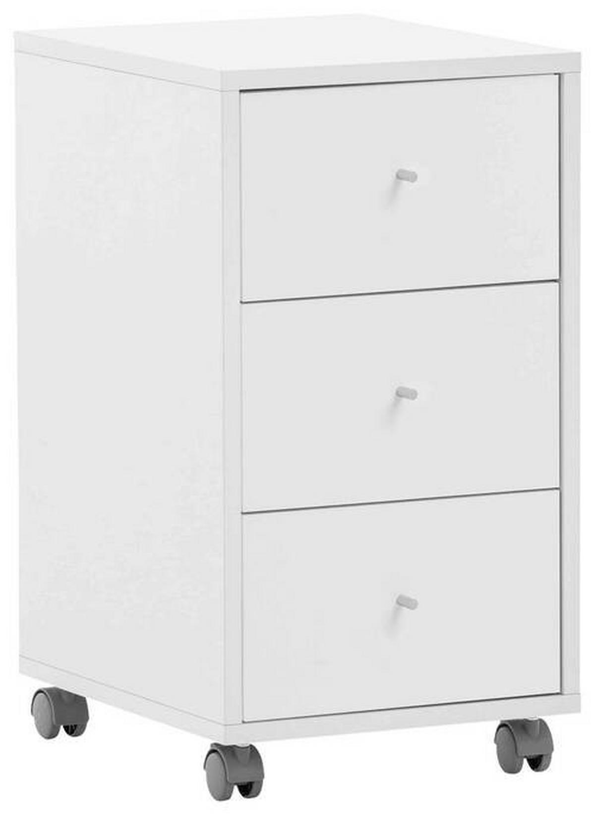 Rollcontainer 400 Rollcontainer - Weiß, MODERN, Holzwerkstoff/Kunststoff (32,6/59,7/39,1cm) - MID.YOU