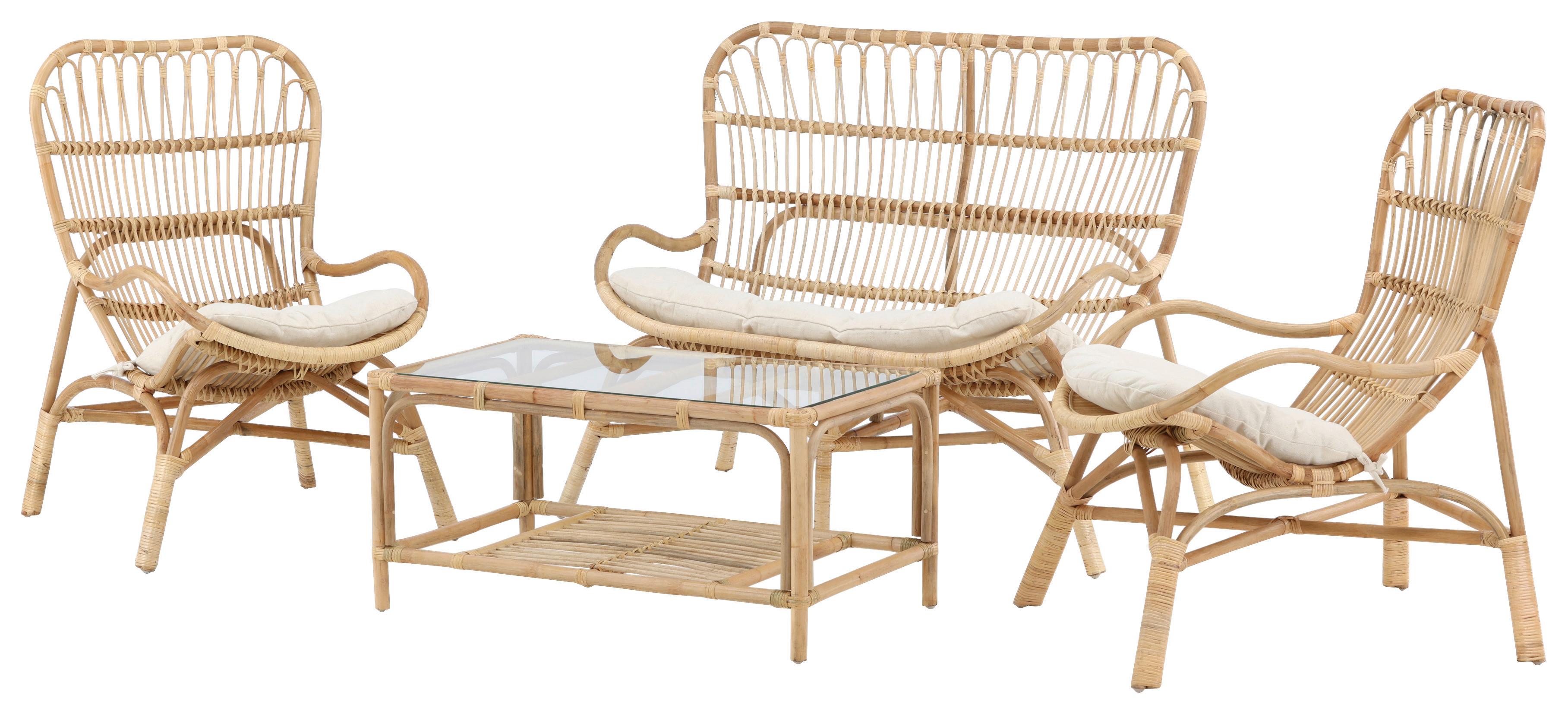 Loungegarnitur 4-Tlg Ella aus Holz mit Kissen
