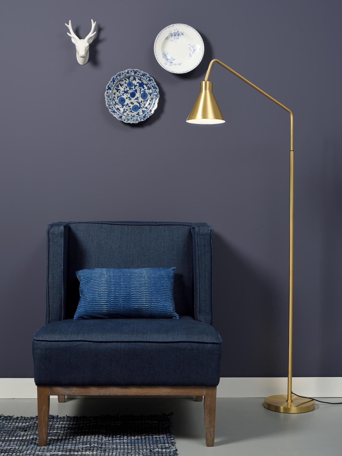 Stehlampe Lyon Goldfarben 1-Flammig drehbar mit Flexarm - Goldfarben, Design, Metall (89/153cm) - It's about Romi