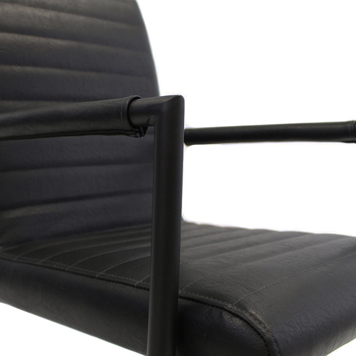 Armlehnstuhl Bars Schwarz Gepolstert 2er-Set - Schwarz, LIFESTYLE, Kunststoff/Textil (54/97/57cm) - MID.YOU