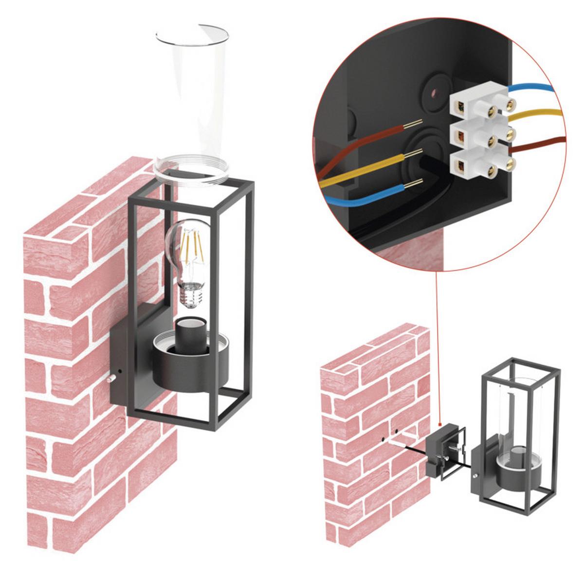 VONKAJŠIE LED SVIETIDLO TILLIA - čierna, Modern, kov/plast