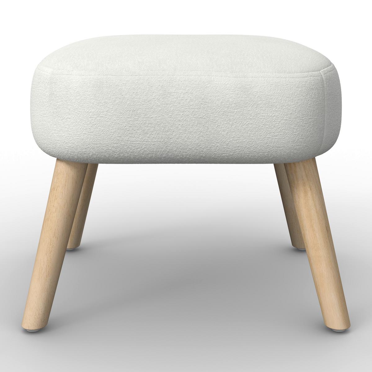 Relaxační křeslo SONJA, bílá žinylka, max.140 kg - bílá/přírodní barvy, Moderní, dřevo/textil (71/69/68cm) - Bessagi Home