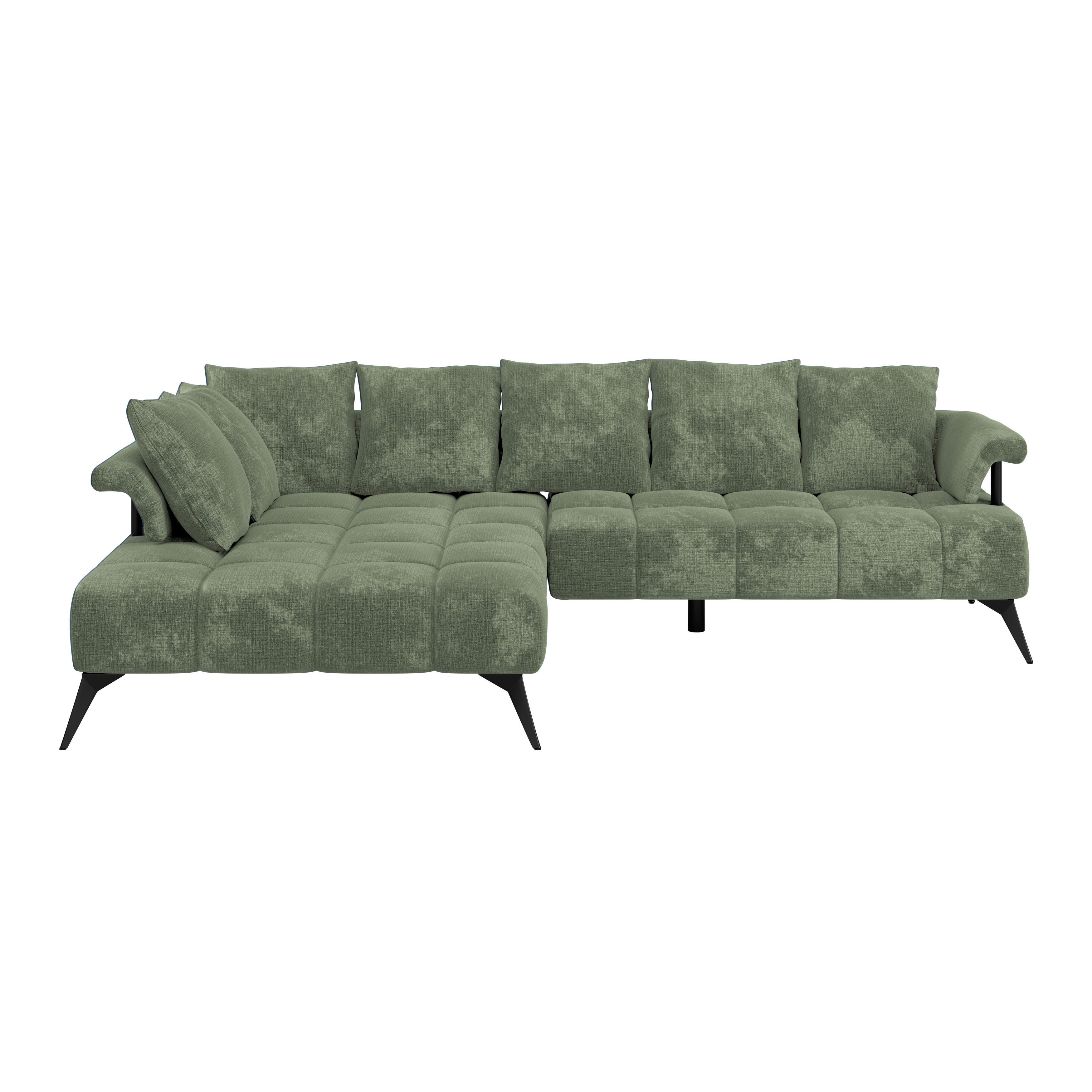 Ecksofa Vanessa New - Schwarz/Mintgrün, MODERN, Textil (200/297cm)