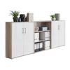 Office Edition B: 253 cm Sonoma Eiche/Weiß - Weiß/Sonoma Eiche, MODERN, Holzwerkstoff (253/114/33cm) - MID.YOU