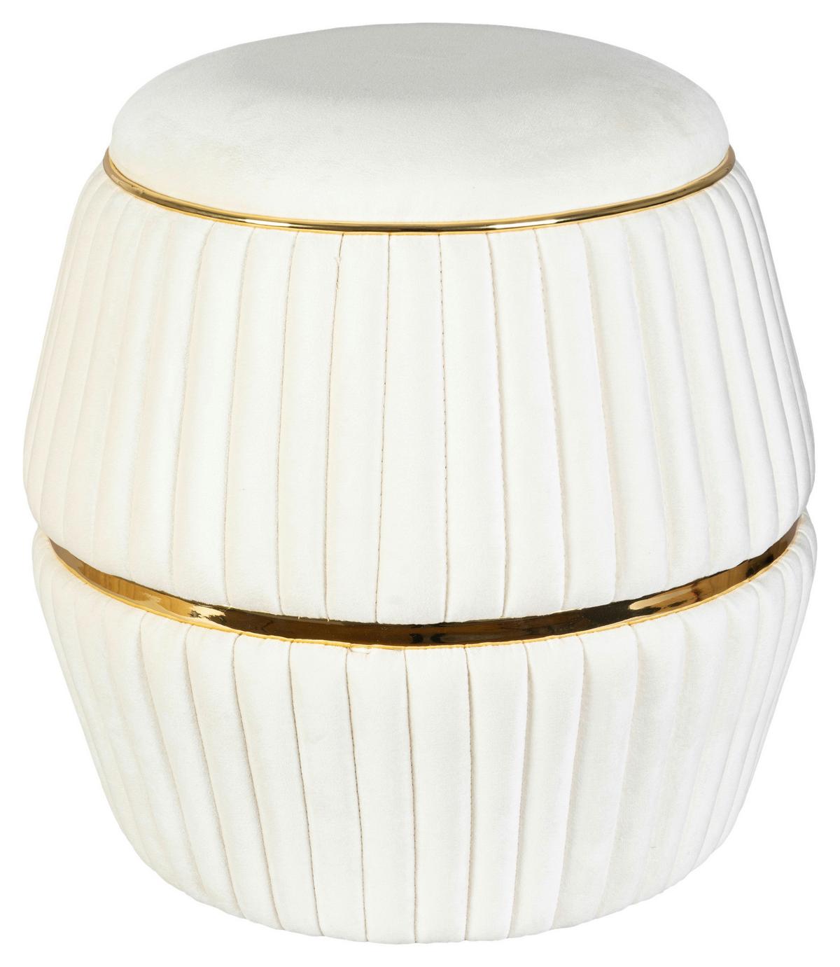 Hocker Doric 225 Beige/goldfarben D: 51,5 Cm - Beige/Goldfarben, Design, Textil (51,5/53cm) - Kayoom