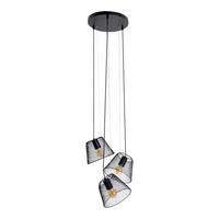 Hängeleuchte Korie H: 120 cm 3-flammig - Schwarz, Trend, Kunststoff/Metall (20/120cm) - Näve