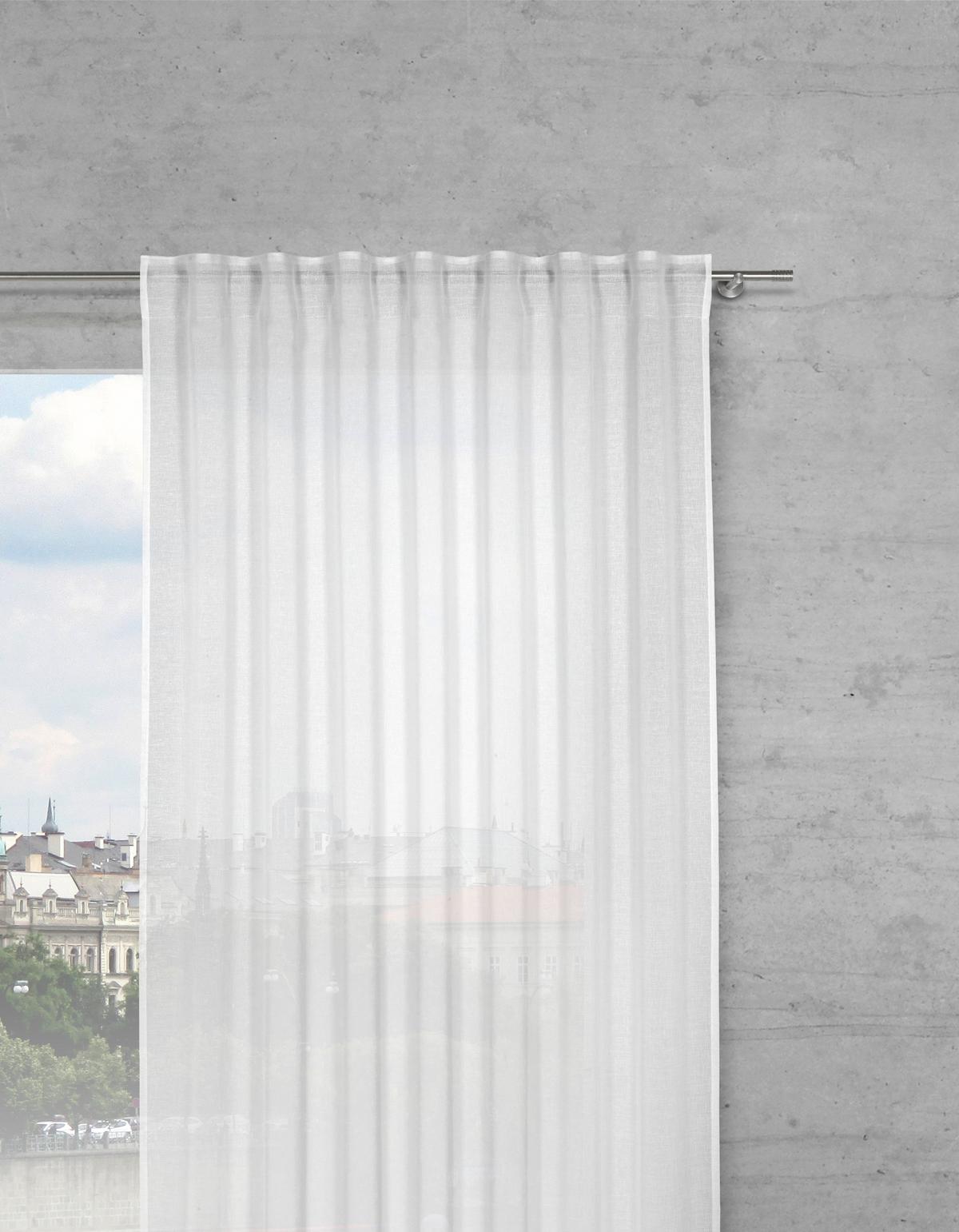 HOTOVÝ ZÁVES Sigrid, 140/245 cm - biela, Romantik / Landhaus, textil (140/245cm) - Premium Living