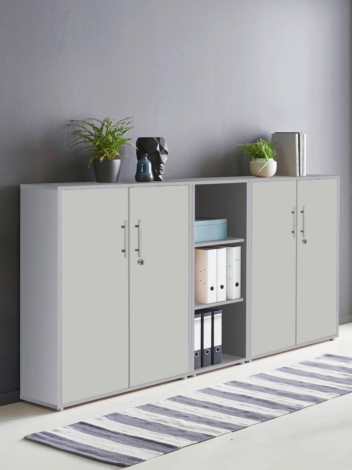 AKTENSCHRANK OFFICE EDITION - SW SET 8 - Hellgrau, MODERN, Holzwerkstoff (212,9/113,6/33cm) - MID.YOU