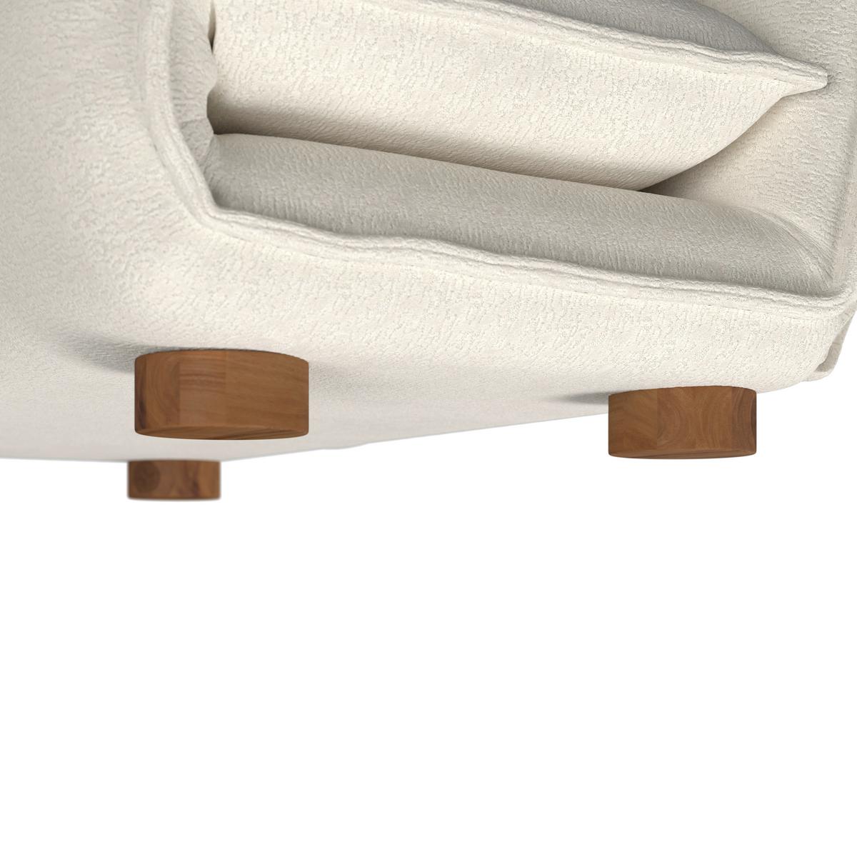 Rozkladacia pohovka BELLA, biela, max. 240 kg - biela/prírodná farba, Modern, kov/drevo (141/76/63cm) - Bessagi Home