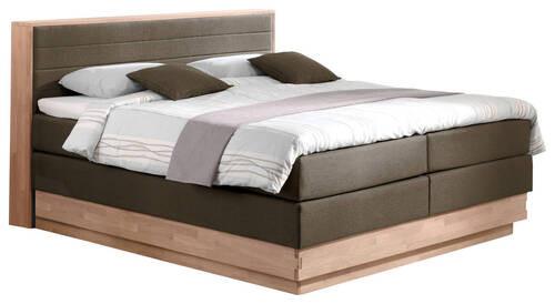 Boxspringbett mit Topper & Bettkasten 180x200 Moneta - Eichefarben/Schwarz, MODERN, Holz/Textil (180/200cm) - MID.YOU