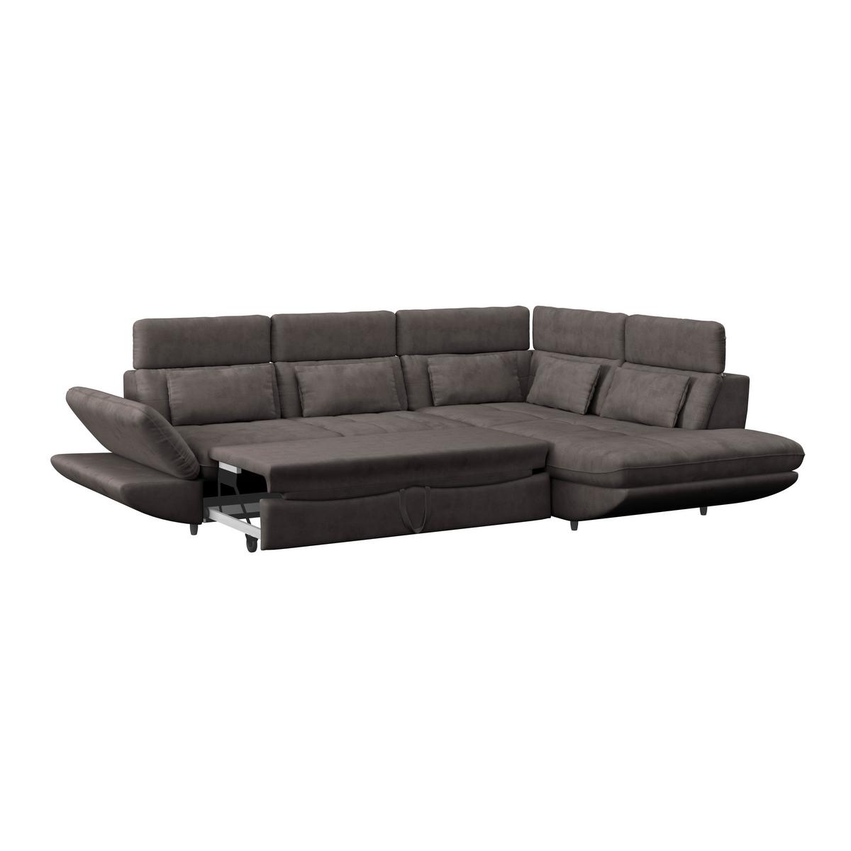 Wohnlandschaft Park - Dunkelbraun/Schwarz, MODERN, Textil (233/311cm) - Luca Bessoni