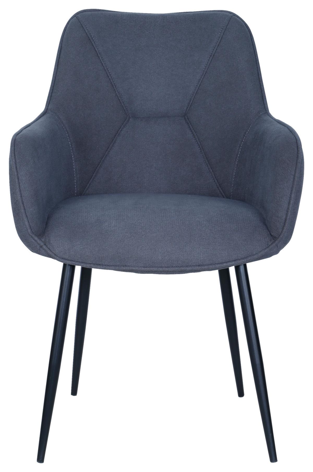 Židle s područkami šedá - šedá/černá, Moderní, kov/dřevo (57/85/60cm) - Mömax