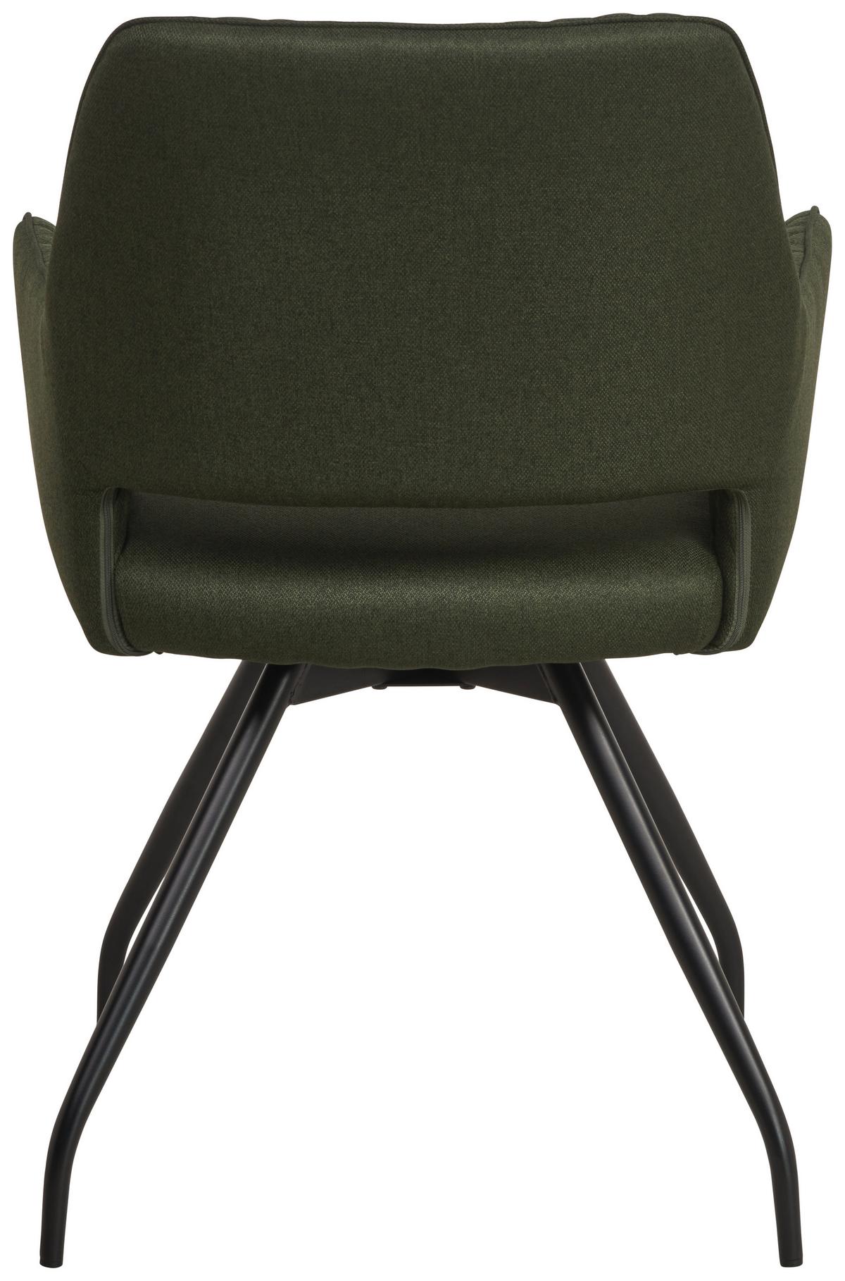 Armlehnstuhl Pam Grün, Sitzfl. 360° Drehbar - Schwarz/Grün, KONVENTIONELL, Holz/Textil (57/85.5/60cm) - MID.YOU