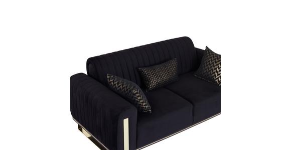 2-Sitzer-Sofa Bono Schwarz - Goldfarben/Schwarz, MODERN, Textil (180/83/90cm) - Luca Bessoni