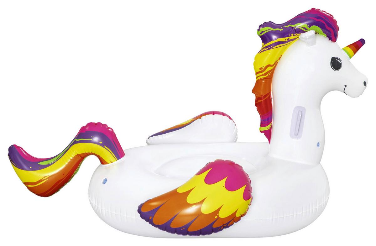 Aufblasbares Schwimmtier Einhorn 119x155 cm Bis 45 Kg - Multicolor/Weiß, Basics, Kunststoff (119cm) - Bestway