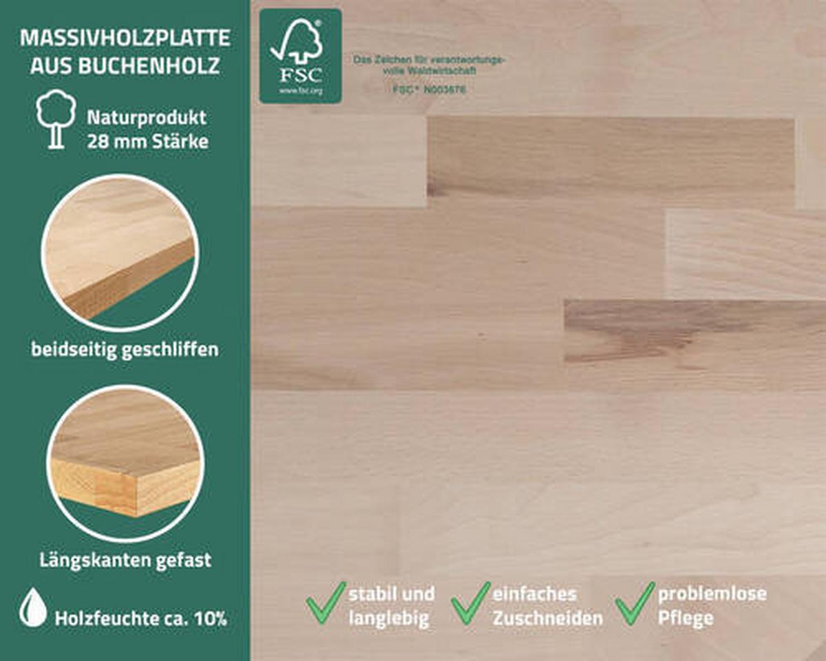 Werkbank-set Klaus Echtholz/stahl B: 240 Cm - Anthrazit/Grau, Basics, Holz/Metall (240/205/60cm)