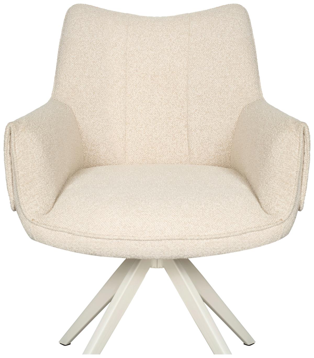 Armlehnstuhl Siena Beige B: 64 cm - Beige, MODERN, Textil/Metall (64/86/65,5cm) - Livetastic