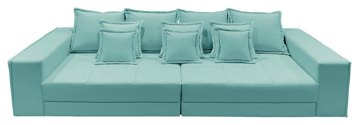 Bigsofa Pescara Hellblau B: 289 Cm - Schwarz/Hellblau, Design, Kunststoff/Textil (289/85/110cm) - Livetastic