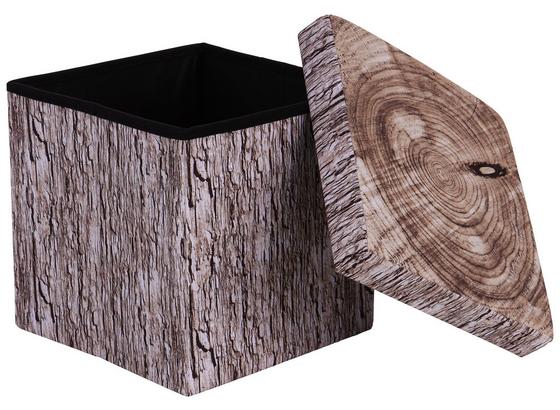 Sitzbox Woody 38cm Holzoptik - Schwarz/Braun, MODERN, Holzwerkstoff/Textil (38/38/38cm) Sitzbox Woody 38cm Holzoptik - Schwarz/Braun, MODERN, Holzwerkstoff/Textil (38/38/38cm)