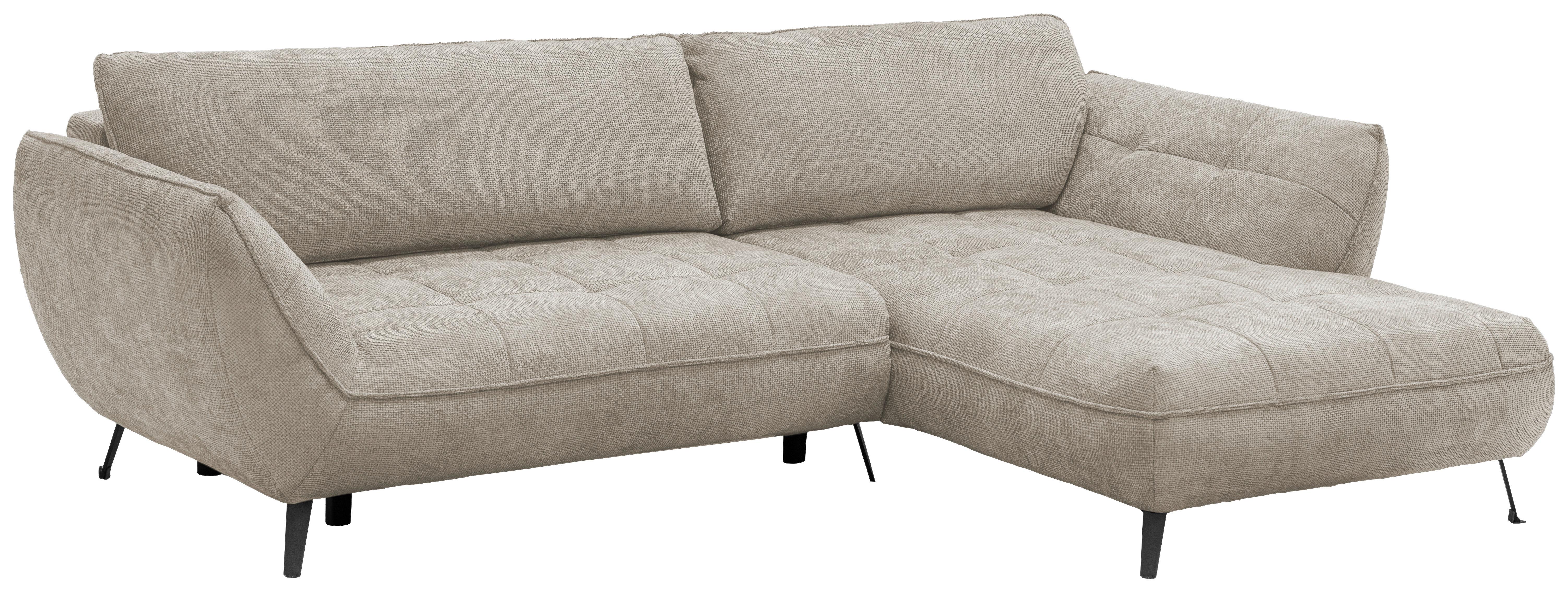 Ecksofa Samoa Sandfarben S: 282x187 cm - Sandfarben/Schwarz, Design, Textil (282/187cm) - Livetastic