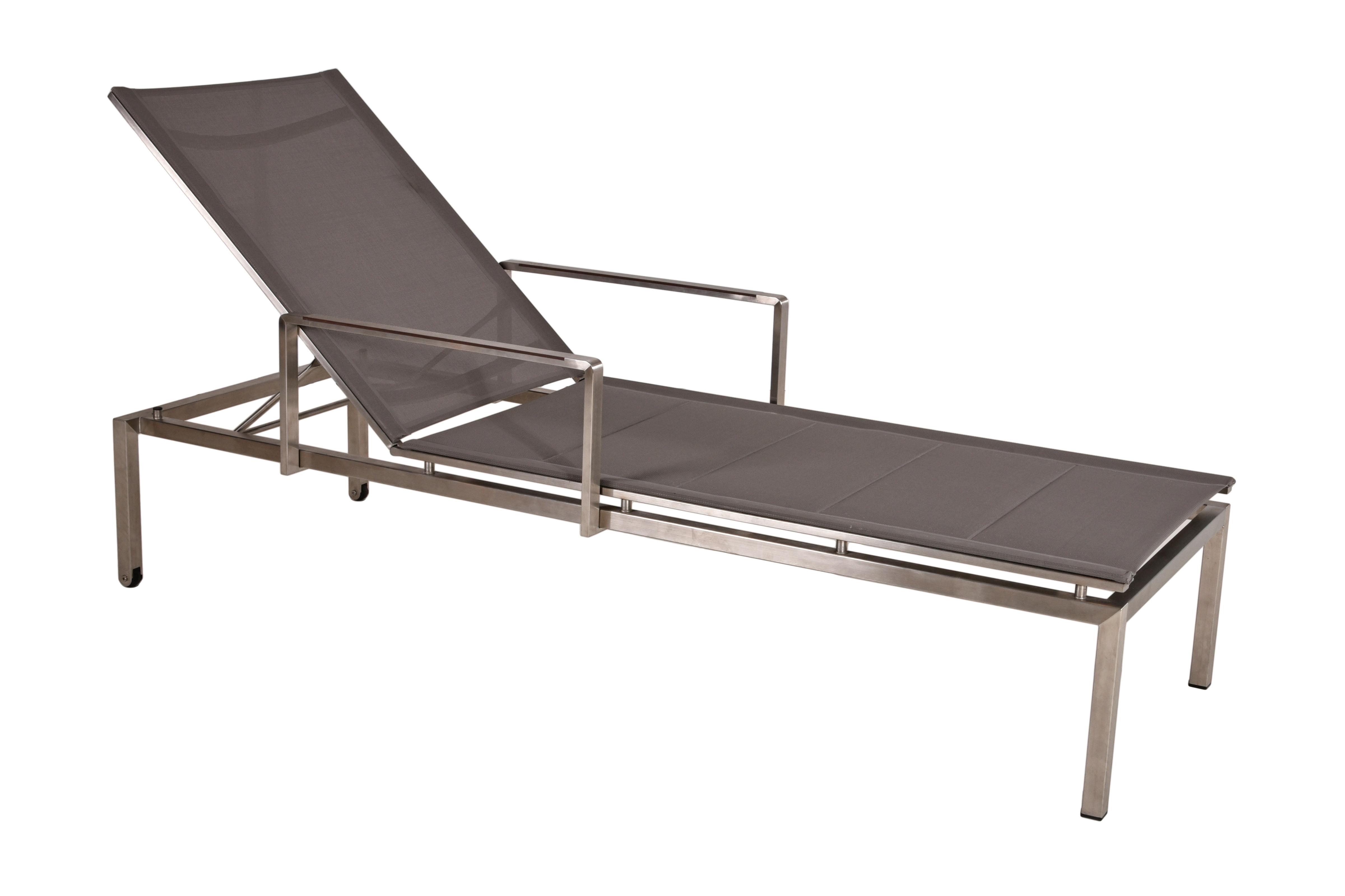 Gartenliege Sienna - Taupe/Grau, Basics, Kunststoff/Metall (66/105/200cm) - Gardenson