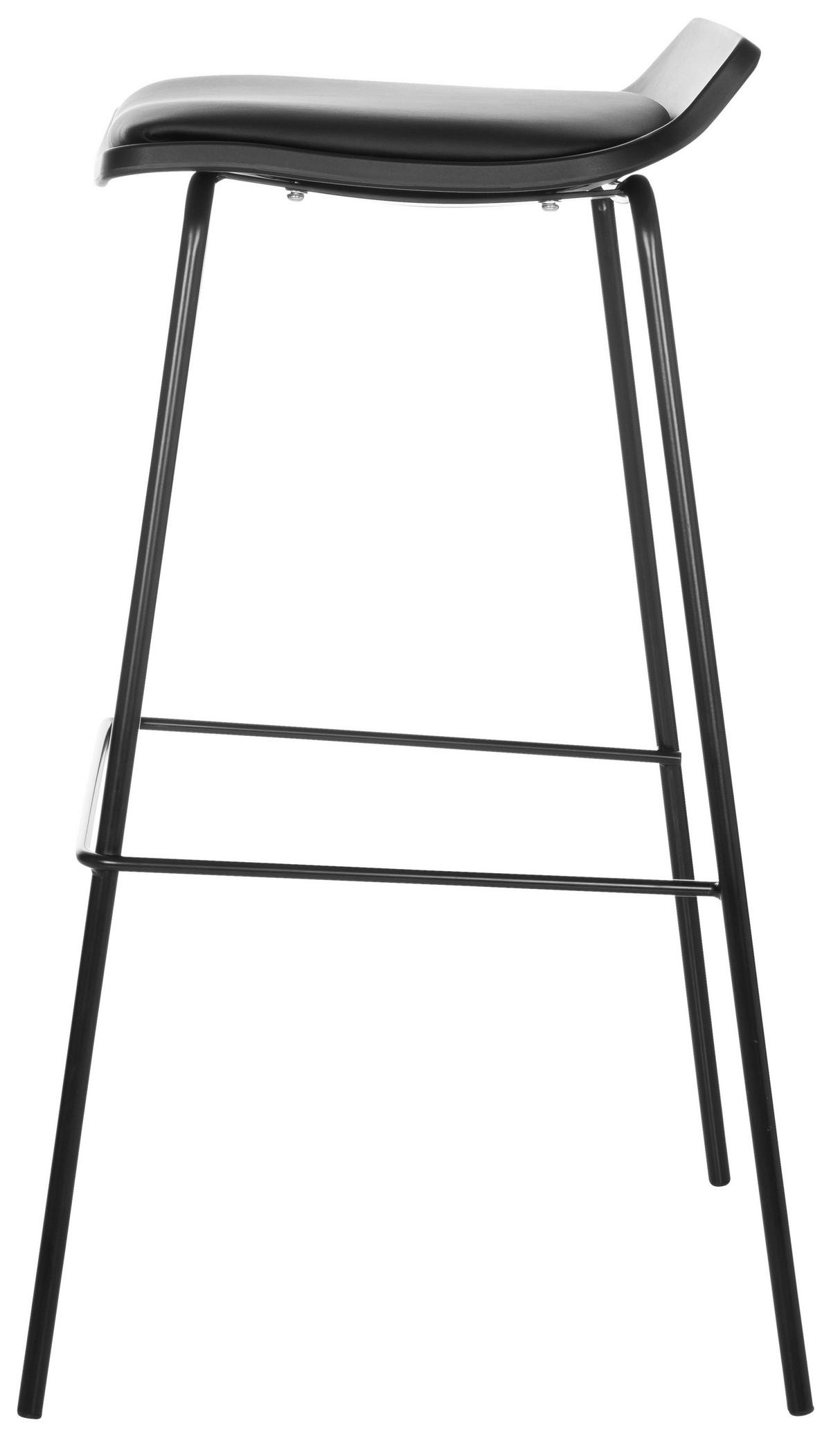Barhocker Lonso 10 - Schwarz, Basics, Textil/Metall (47/82/49cm) - MID.YOU