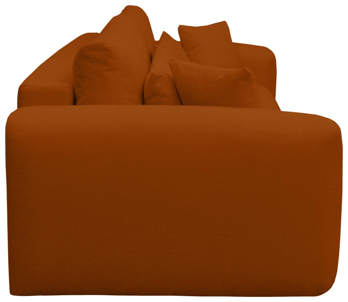 Schlafsofa Supra, Orange B: 245 Cm - Schwarz/Orange, Design, Holz/Textil (245/90/117cm) - MID.YOU