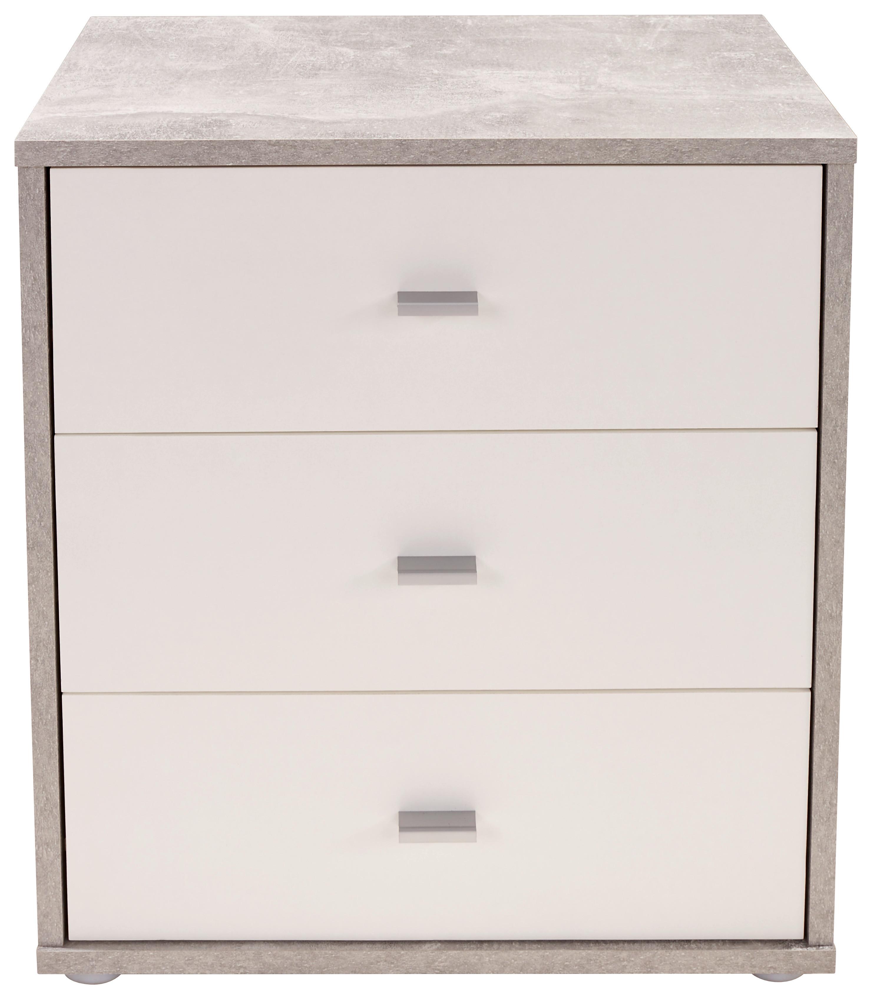 Éjjeliszekrény 4-You New - világosszürke/fehér, Konventionell, faalapú anyag (50/54,8/34,6cm)