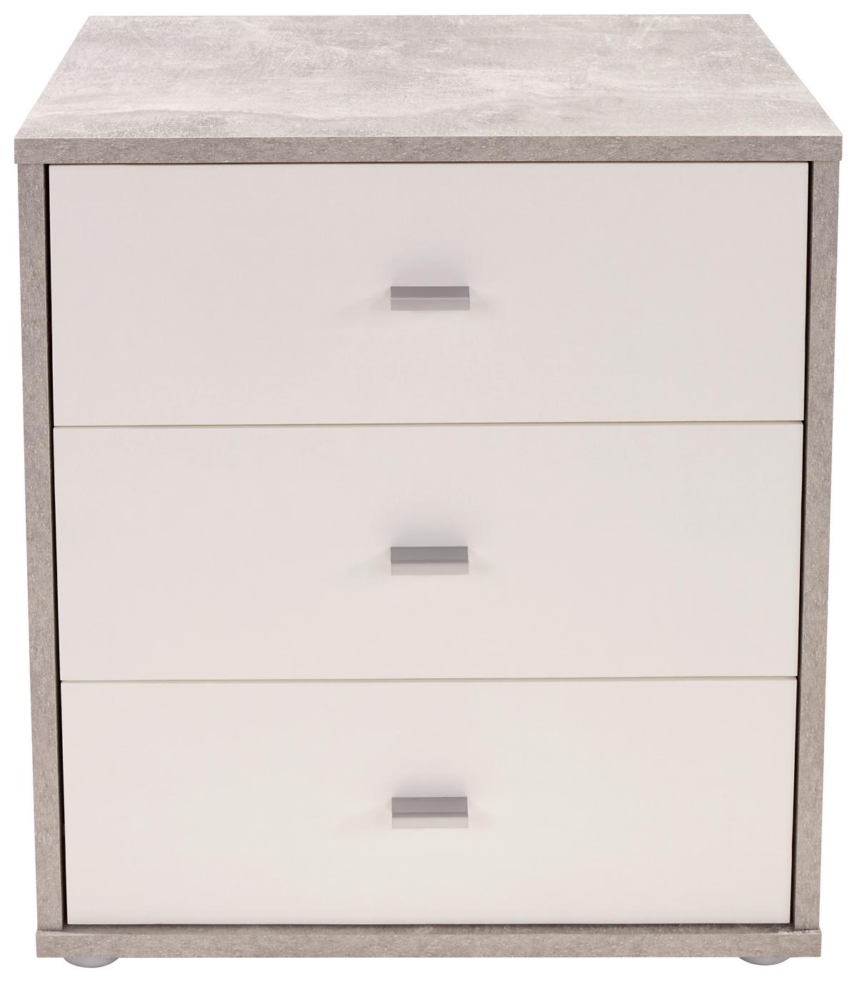 Éjjeliszekrény 4-You New - világosszürke/fehér, Konventionell, faalapú anyag (50/54,8/34,6cm)