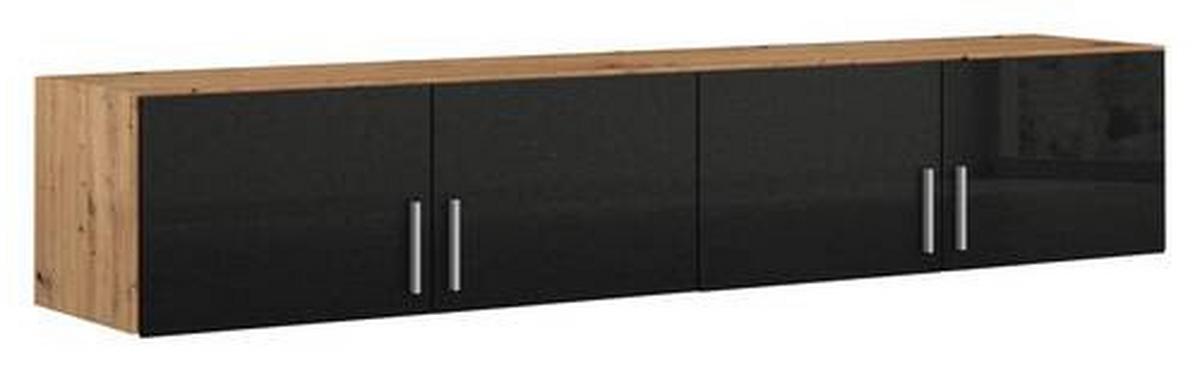 Felsőszekrény Celle Extra - Artisan tölgy/sötétszürke, Design, faalapú anyag (181/39/54cm)