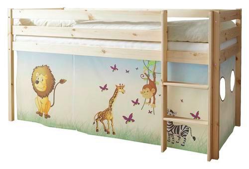 Spielbett Malte Multicolor Kiefer Massiv 90 cm Leiter - Multicolor/Naturfarben, Natur, Holz (90/200cm) - MID.YOU