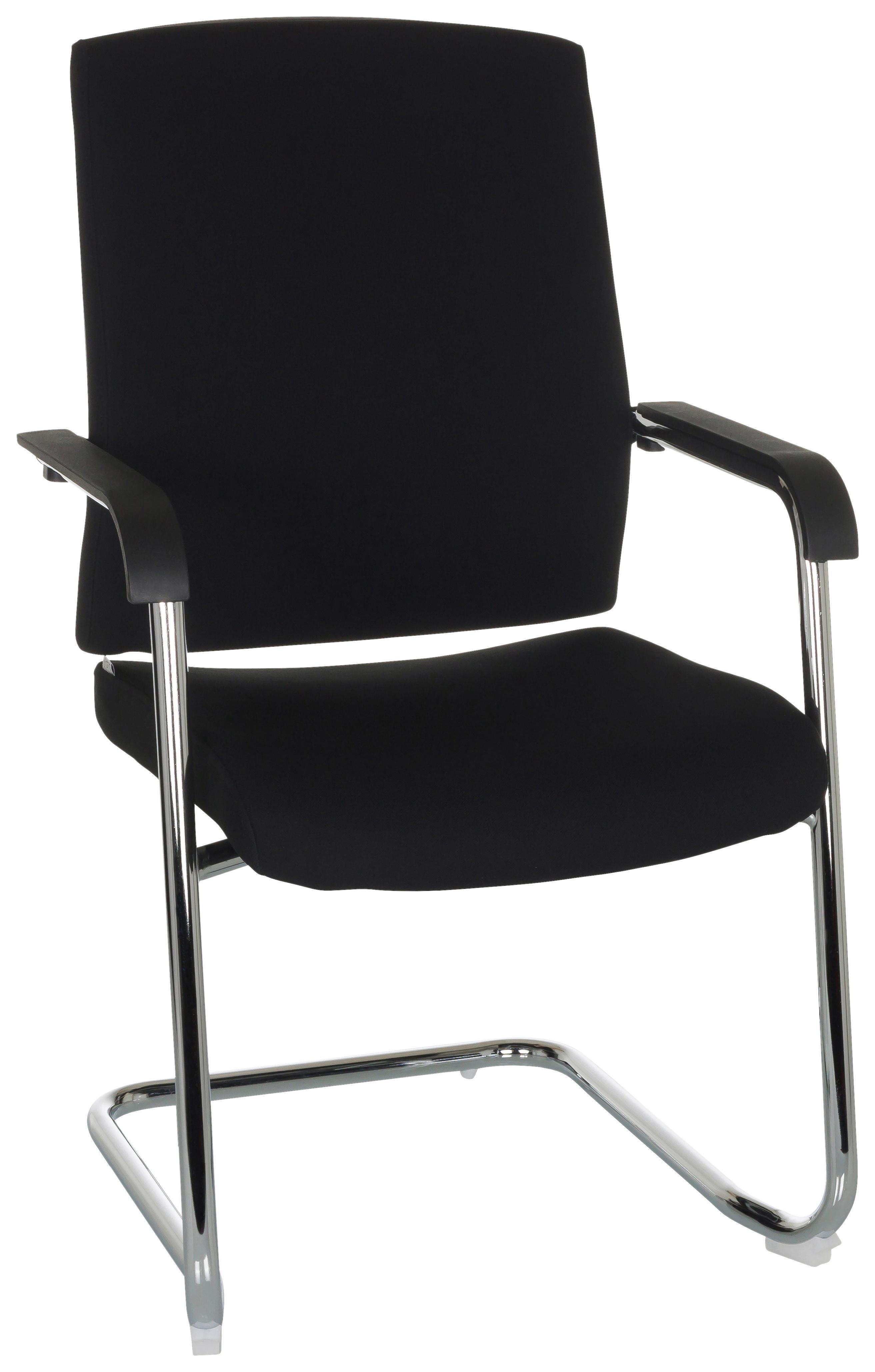 Besucherstuhl Levia Schwarz Bis 150 Kg - Silberfarben/Schwarz, Basics, Textil/Metall (59/96/61cm) - MID.YOU