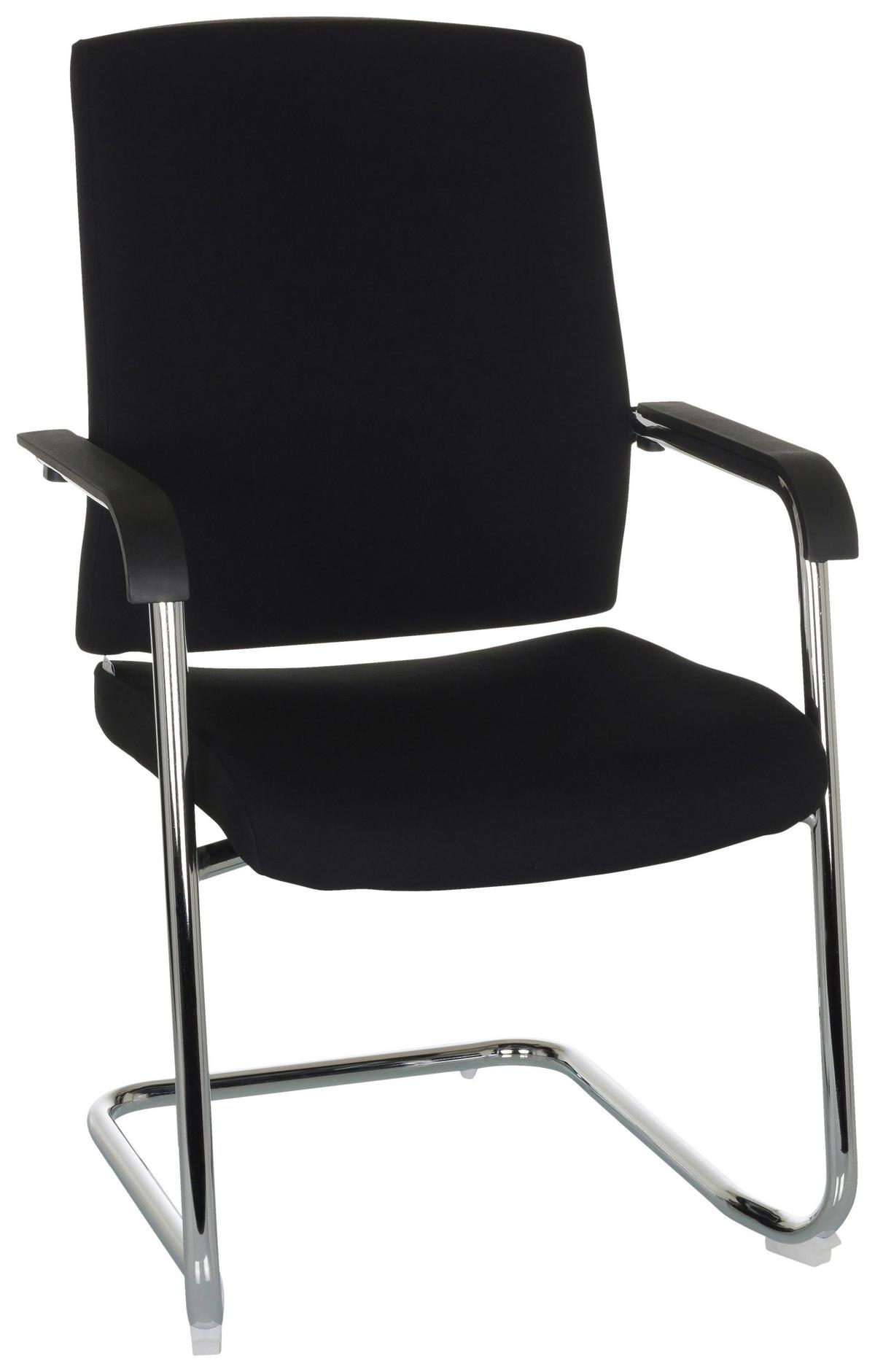 Besucherstuhl Levia Schwarz Bis 150 Kg - Silberfarben/Schwarz, Basics, Textil/Metall (59/96/61cm) - MID.YOU