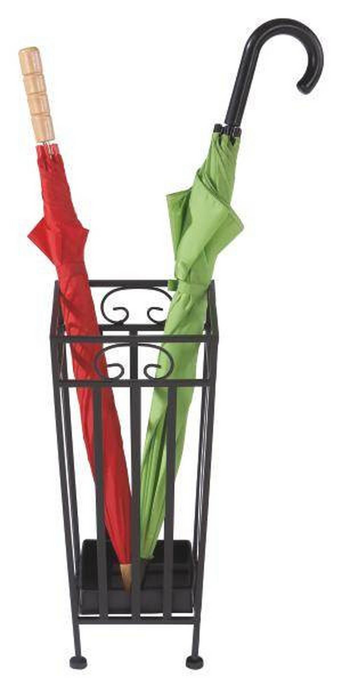 STOJAN NA DEŠTNÍKY HANNE - černá, Moderní, kov (20/46/20cm)