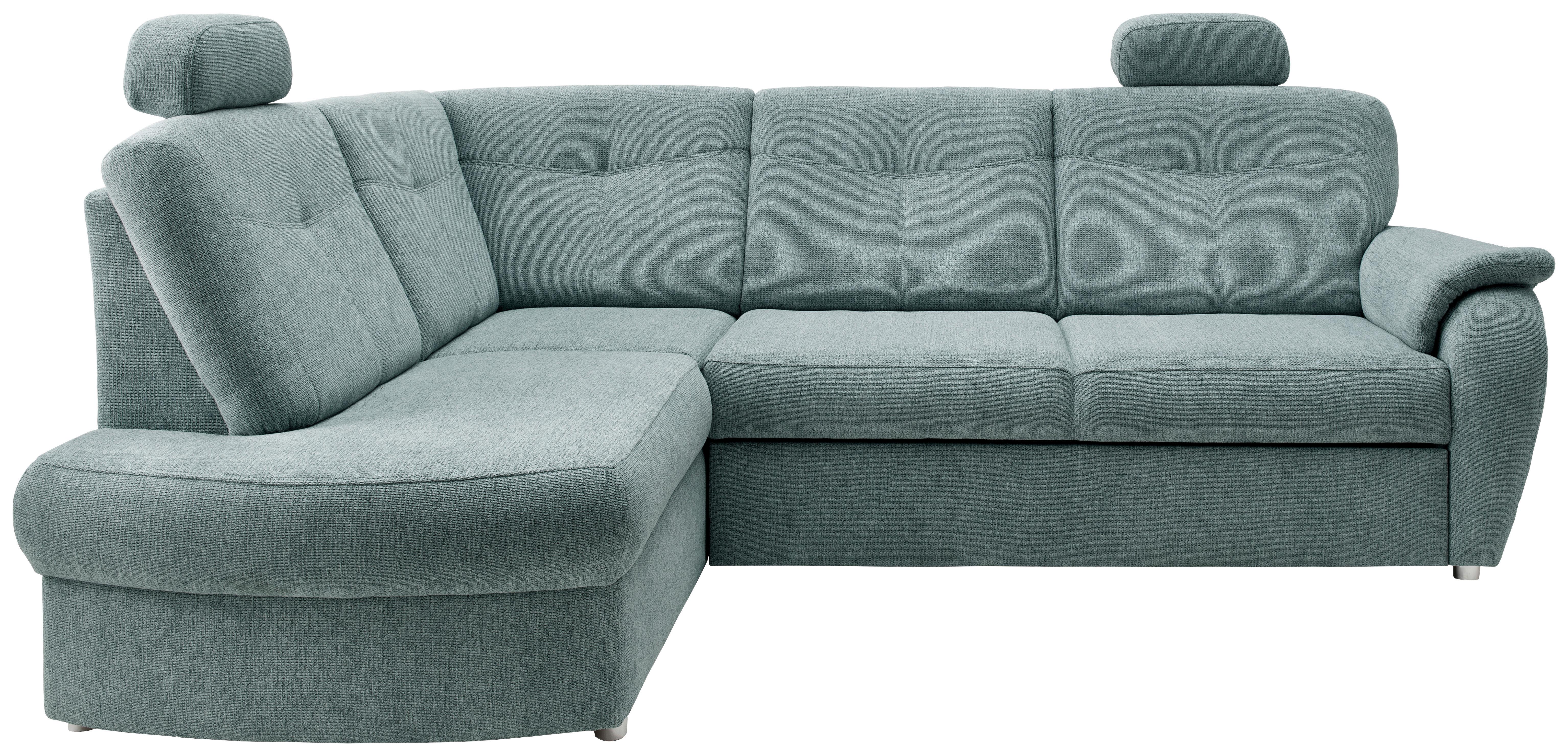 Eckschlafsofa Rosali Mintgrün S: 180x264 cm - Chromfarben/Mintgrün, MODERN, Textil (180/264cm) - Livetastic