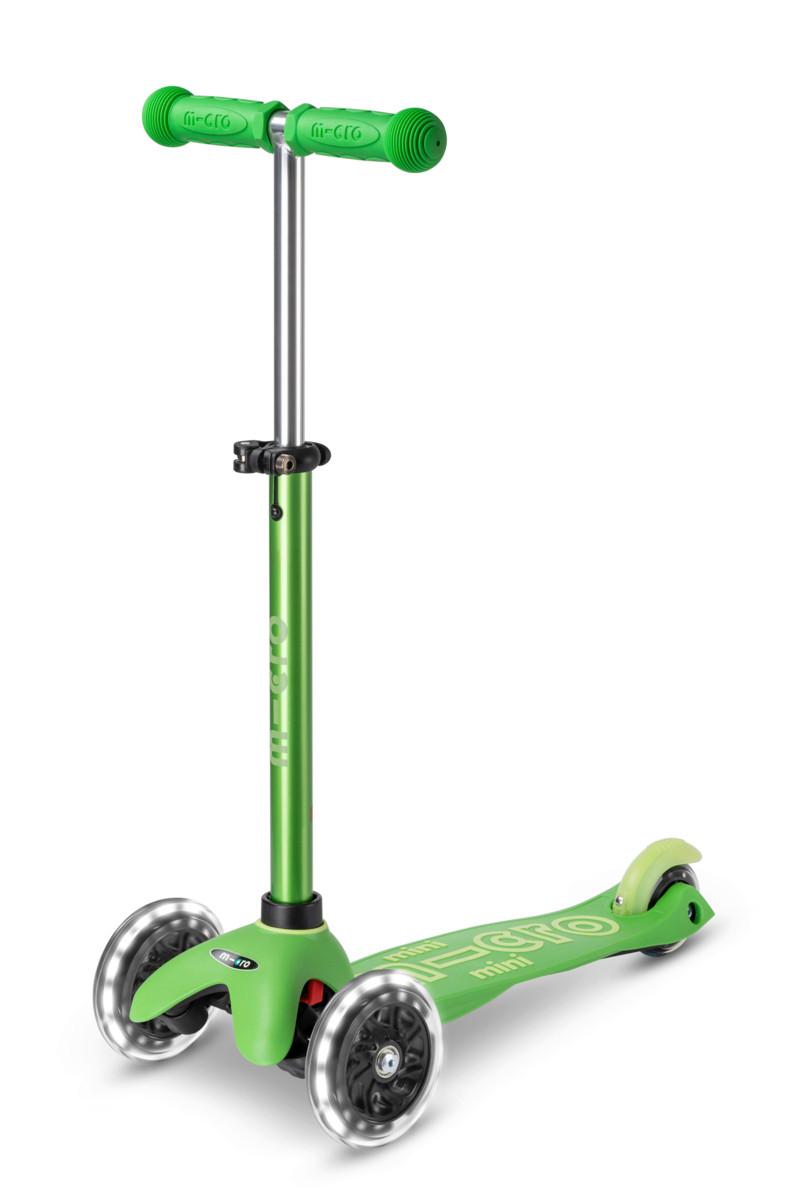 Kinderscooter Hellgrün Mmd051 Mini Deluxe Led Green - Hellgrün, Basics, Kunststoff (55/26,5/49-67cm) - Micro Mobility
