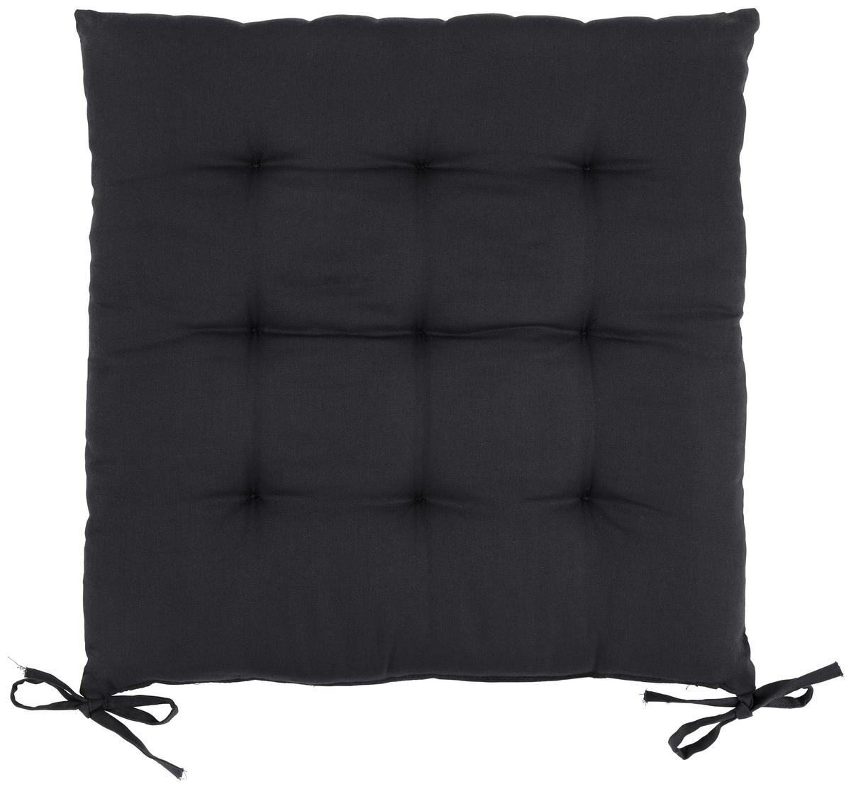 PODUŠKA NA SEDENIE Lola, 40/40/4cm, čierna - čierna, Konventionell (40/40/4cm) - Mömax
