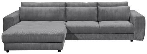 Ecksofa Barura 2s. Urc Anthrazit S: 194/333 cm - Anthrazit/Schwarz, KONVENTIONELL, Holzwerkstoff/Textil (194/333cm) - MID.YOU