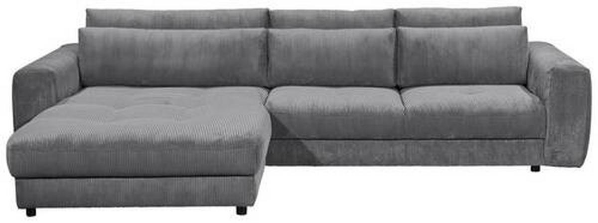 Ecksofa Barura 2s. Urc Anthrazit S: 194/333 cm - Anthrazit/Schwarz, KONVENTIONELL, Holzwerkstoff/Textil (194/333cm) - MID.YOU