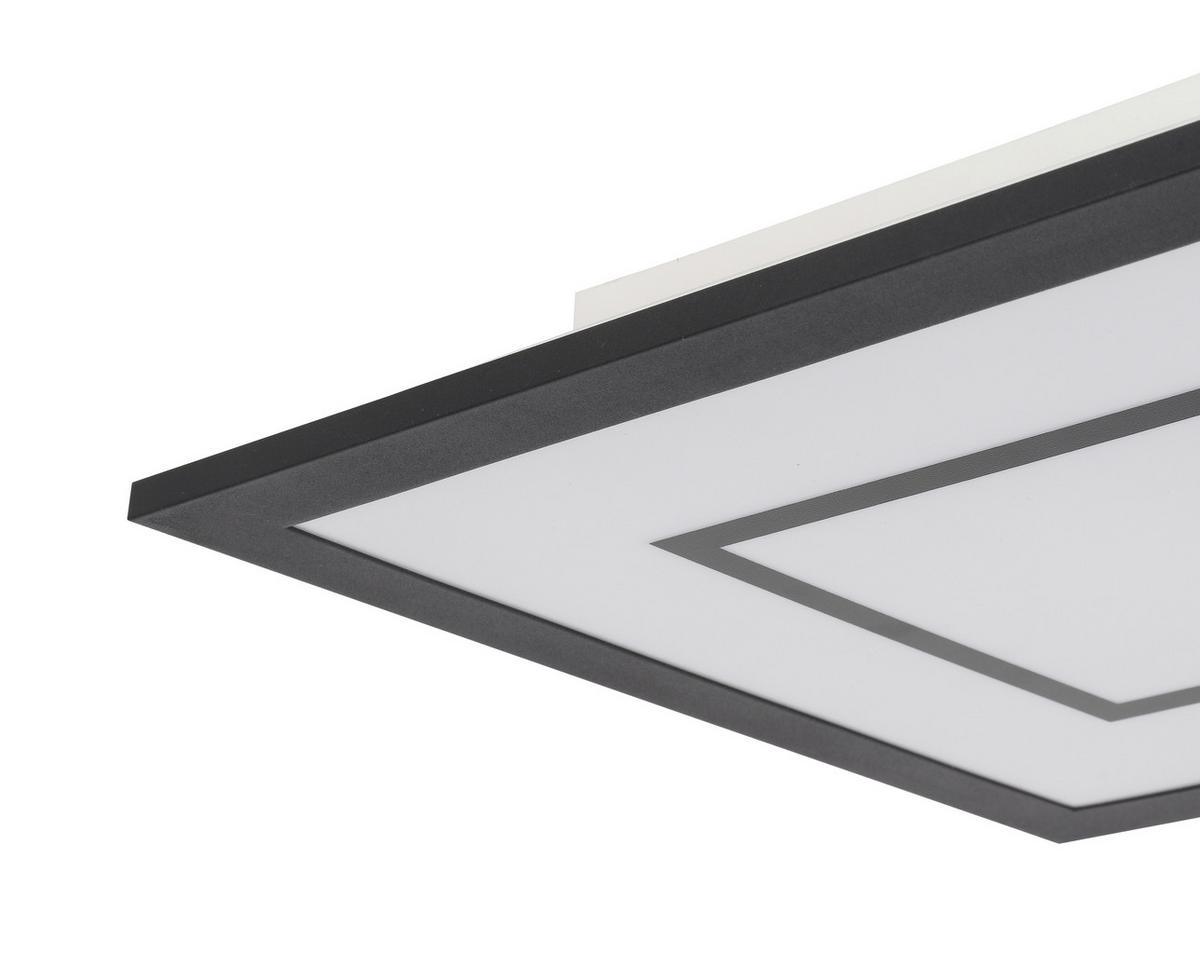 STROPNÍ LED SVÍTIDLO Prem, 35/35/6cm - černá, Moderní, kov/plast (30/30/5,5cm) - Modern Living