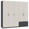 Drehtürenschrank Mit Schublade 225cm Mila Kaschmir/anthrazit - Kaschmir/Anthrazit, KONVENTIONELL, Holzwerkstoff (225/210/54cm)