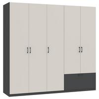 Drehtürenschrank Mit Schublade 225cm Mila Kaschmir/anthrazit - Kaschmir/Anthrazit, KONVENTIONELL, Holzwerkstoff (225/210/54cm)