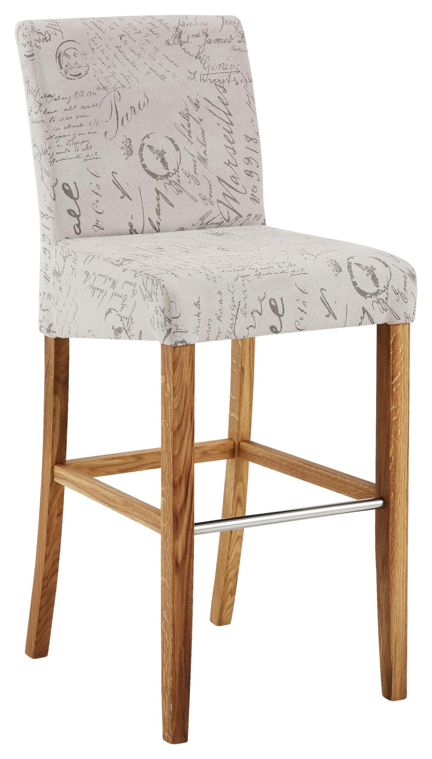 Barhocker Teri II Creme - Creme, MODERN, Holz/Textil (48/114/59cm)